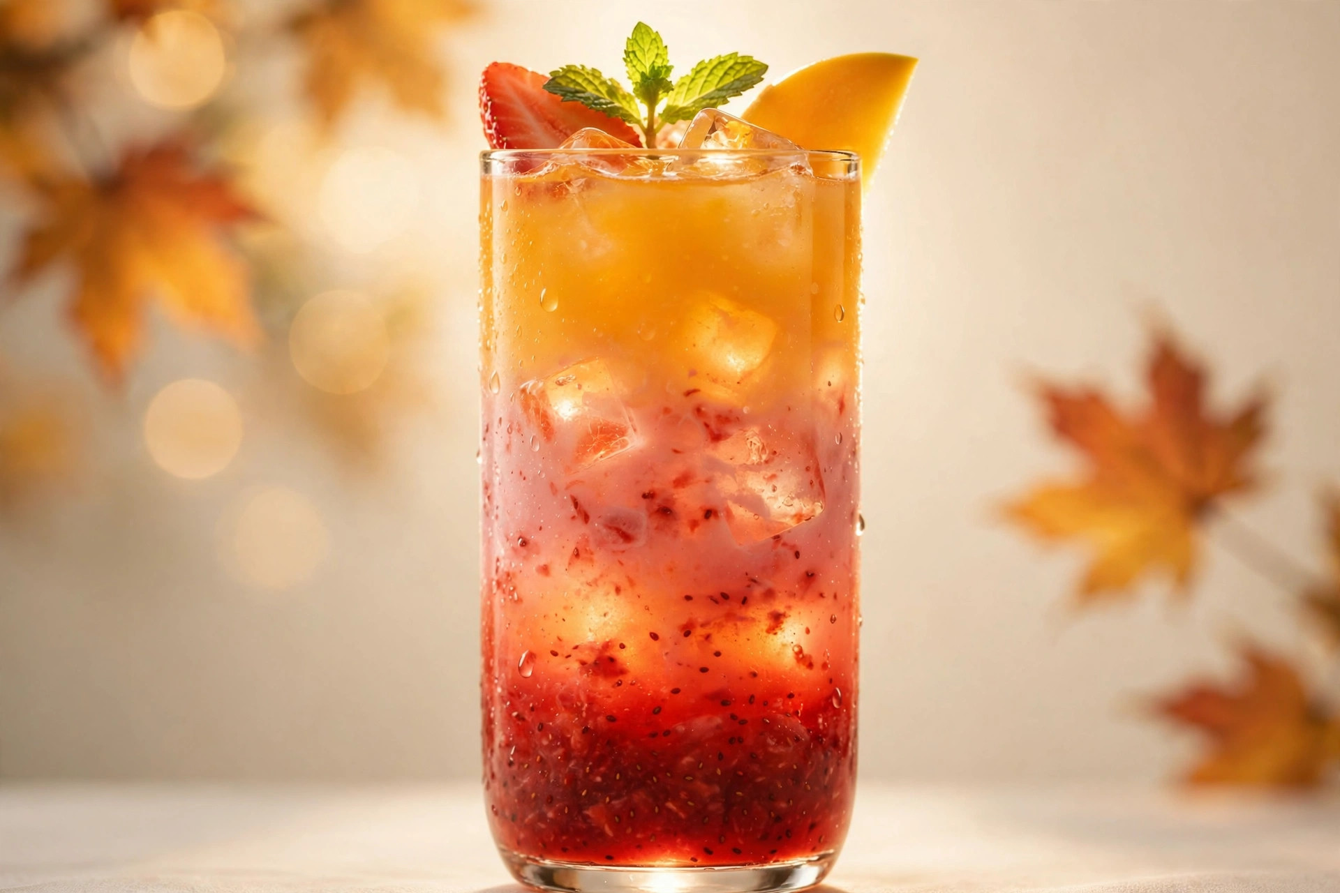 Amber Hour — layered mango strawberry lemonade